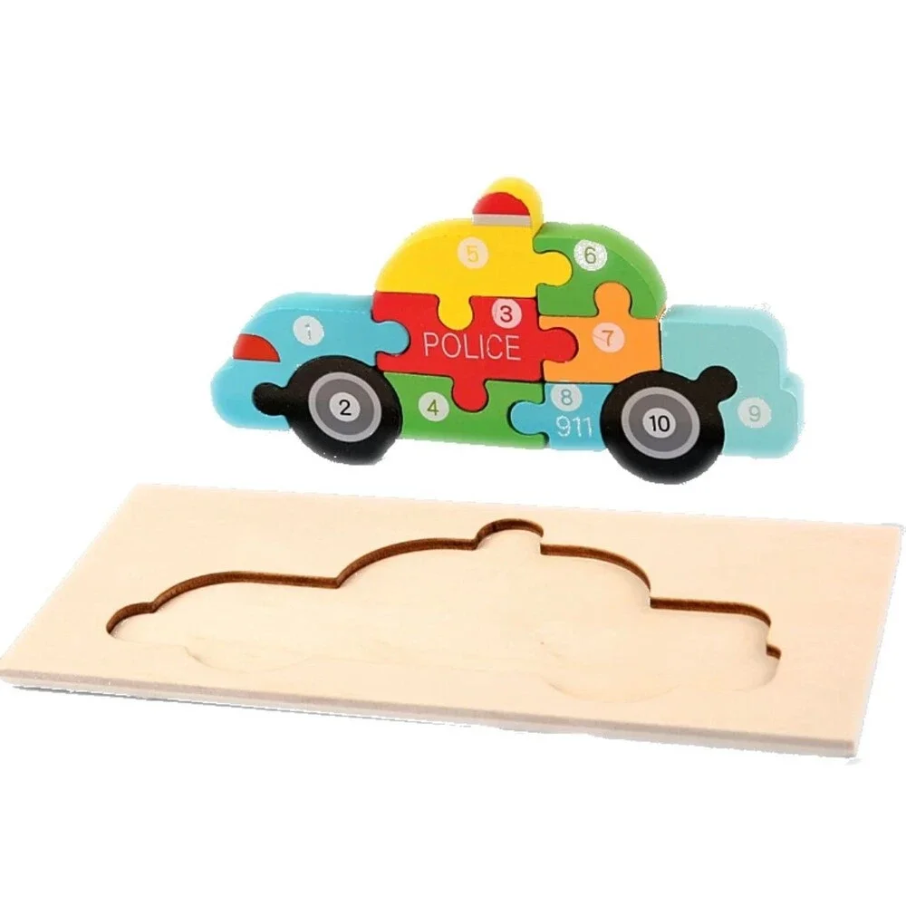 Montessori Wooden Jigsaw Puzzle: Numbers, Colors & Animals